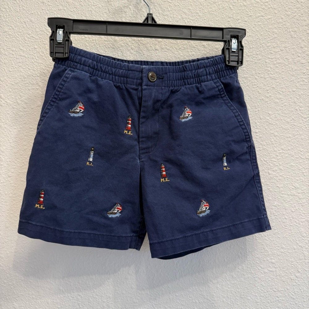 Polo Ralph Lauren Boys Navy Prepster Embroidered Chino Shorts Size 7